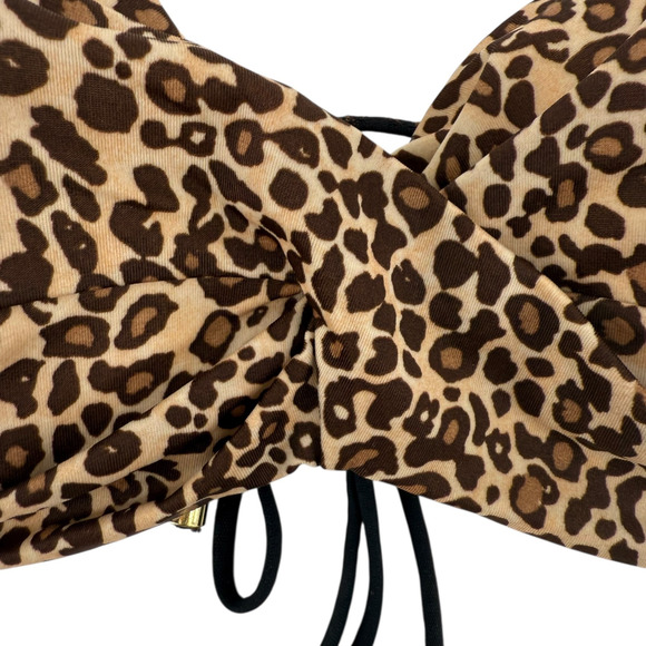 Victorias Secret Bikini Top 36B Strapless Animal Print Underwired Corset Back - Picture 4 of 8